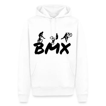 BMX - Männer Premium Bio Hoodie - Weiß - Vorne - Nico (187cm)