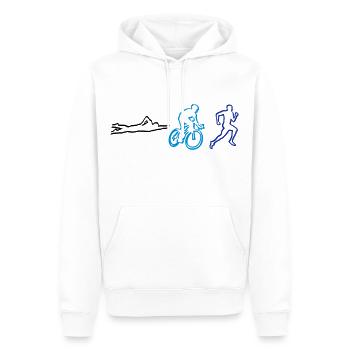 Triathlon - Männer Premium Bio Hoodie - Weiß - Vorne - Nico (187cm)