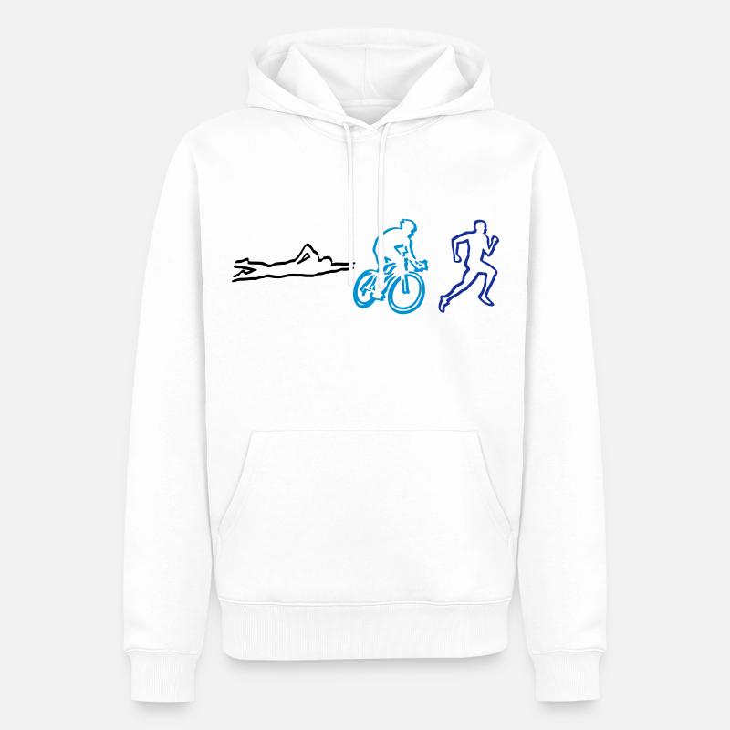 Triathlon - Sweat à capuche Premium bio Homme - blanc