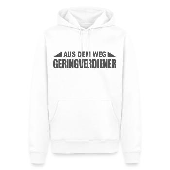 Aus dem Weg Geringverdiener - Männer Premium Bio Hoodie - Weiß - Vorne - Nico (187cm)