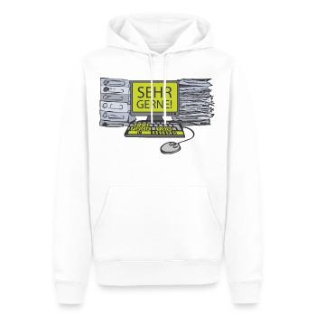 PC - Sehr gerne - grün - Akten - Männer Premium Bio Hoodie - Weiß - Vorne - Nico (187cm)