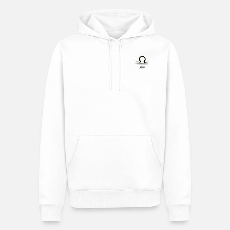 LIBRA | Waage simple - Männer Premium Bio Hoodie - Weiß