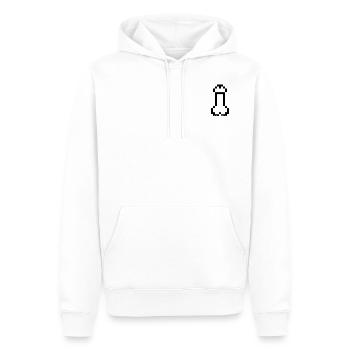 Ein kleines Zeichen gegen Sexismus (WHITEdition) - Männer Premium Bio Hoodie - Weiß - Vorne - Nico (187cm)
