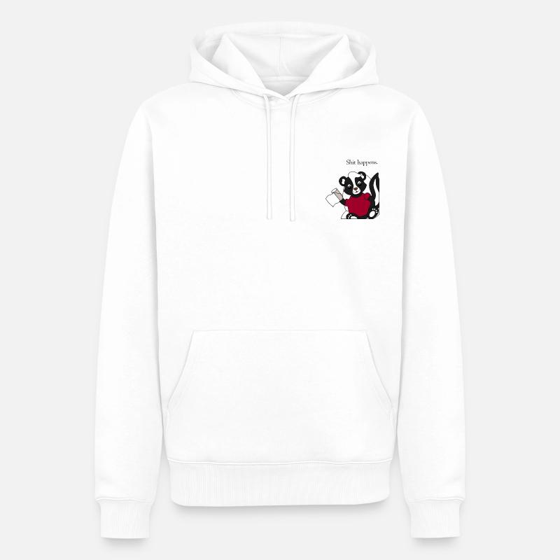 Stinktier Pixie Shit happens - Männer Premium Bio Hoodie - Weiß