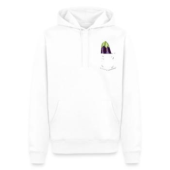 Eggplant in the pocket - Men’s Premium Organic Hoodie - white - Front - Nico (187cm)