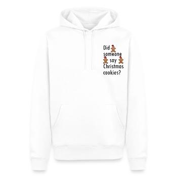 Quelqu’un a-t-il dit biscuits de Noël? - Sweat à capuche Premium bio Homme - blanc - Devant - Nico (187cm)