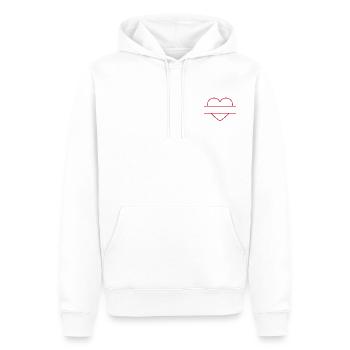 Heart can be personalized - Men’s Premium Organic Hoodie - white - Front - Nico (187cm)