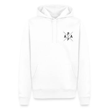 PAPA Monogram - Männer Premium Bio Hoodie - Weiß - Vorne - Nico (187cm)