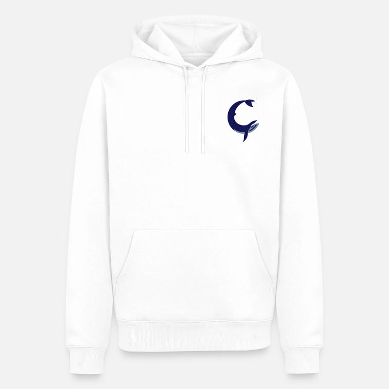 Logo de la baleine - Sweat à capuche Premium bio Homme - blanc