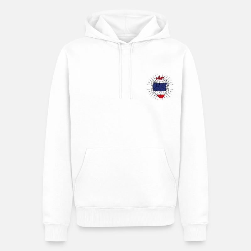 Cœur drapeau de la Thaïlande - Sweat à capuche Premium bio Homme - blanc
