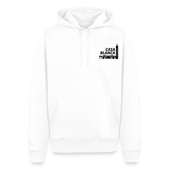 Casablanca Design Ville Maroc - Sweat à capuche Premium bio Homme - blanc - Devant - Nico (187cm)