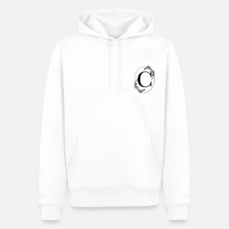 Buchstabe C - Männer Premium Bio Hoodie - Weiß