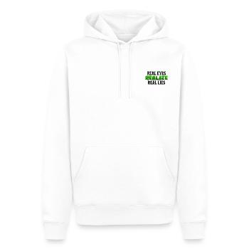 real eyes realize real lies - Shirt - Männer Premium Bio Hoodie - Weiß - Vorne - Nico (187cm)
