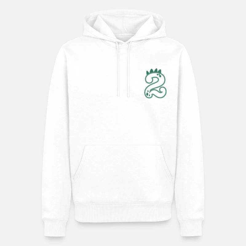 Zahl 2 - Männer Premium Bio Hoodie - Weiß