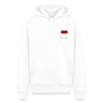 Heart pocket - Men’s Premium Organic Hoodie - white - Front - Nico (187cm)