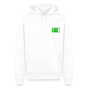 Laberdoor, Labrador, small talk not welcome - Men’s Premium Organic Hoodie - white - Front - Nico (187cm)