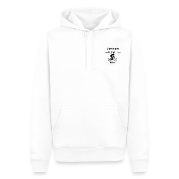 J 'peux pas j 'ai vélo - Sweat à capuche Premium bio Homme - blanc - Devant - Nico (187cm)