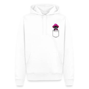 My Frenchie in your pocket - chest pocket - Men’s Premium Organic Hoodie - white - Front - Nico (187cm)