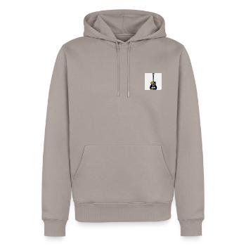 Art de la guitare - Sweat à capuche Premium bio Homme - taupe - Devant - Nico (187cm)