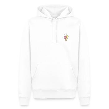 Par amour des glaces - Sweat à capuche Premium bio Homme - blanc - Devant - Nico (187cm)