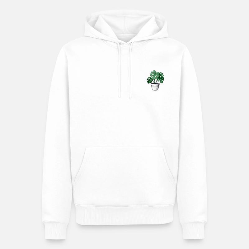 Monstera - Männer Premium Bio Hoodie - Weiß