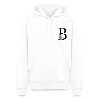Lettre B - Sweat à capuche Premium bio Homme - blanc - Devant - Nico (187cm)