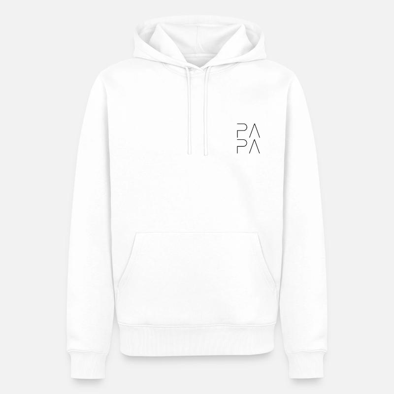 PAPA Logo - Männer Premium Bio Hoodie - Weiß