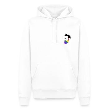 Bunter Bart - Männer Premium Bio Hoodie - Weiß - Vorne - Nico (187cm)