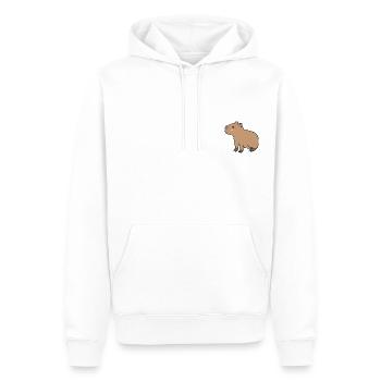 Momo le capibara - Sweat à capuche Premium bio Homme - blanc - Devant - Nico (187cm)