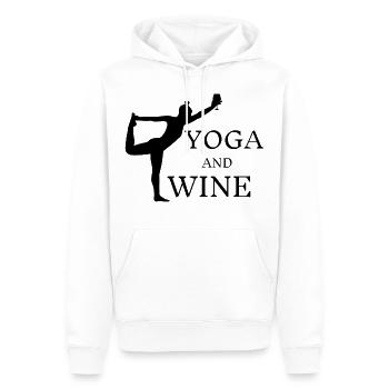 Yoga and Wine Buddha Geschenk Meditieren Wein - Männer Premium Bio Hoodie - Weiß - Vorne - Nico (187cm)