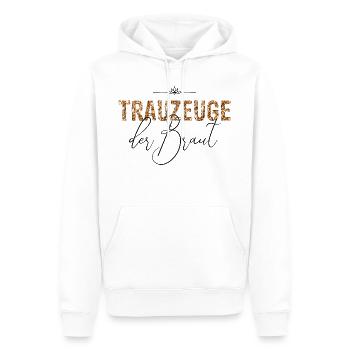 Trauzeuge der Braut JGA Hochzeit Geschenk Glitzer - Männer Premium Bio Hoodie - Weiß - Vorne - Nico (187cm)