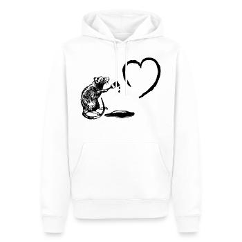 Pinsel Künstler Ratte - Männer Premium Bio Hoodie - Weiß - Vorne - Nico (187cm)