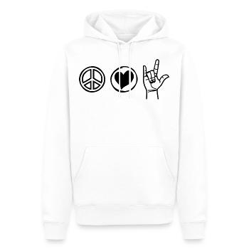 Peace Love Rock 'n' Roll Musikliebhaber - Männer Premium Bio Hoodie - Weiß - Vorne - Nico (187cm)