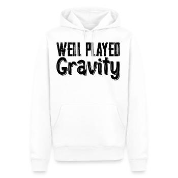 Well Played Gravity 3 - Sweat à capuche Premium bio Homme - blanc - Devant - Nico (187cm)