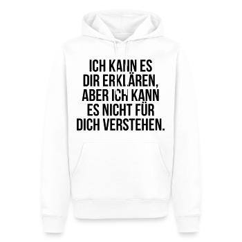 Erklären vs. Verstehen - Männer Premium Bio Hoodie - Weiß - Vorne - Nico (187cm)