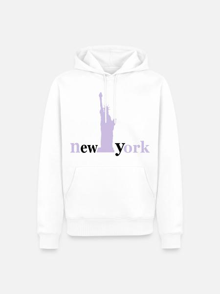 new_york - Men’s Premium Organic Hoodie - white