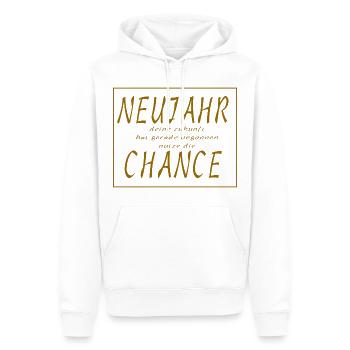 Neues Jahr Neue Chance - Slogan Spruch - Männer Premium Bio Hoodie - Weiß - Vorne - Nico (187cm)