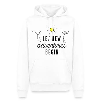 Aventure ou nouveau départ - Sweat à capuche Premium bio Homme - blanc - Devant - Nico (187cm)