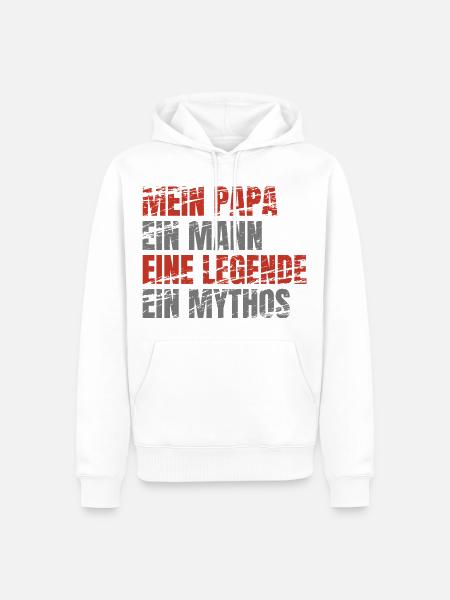Papa Legende Mythos Grunge - Männer Premium Bio Hoodie - Weiß