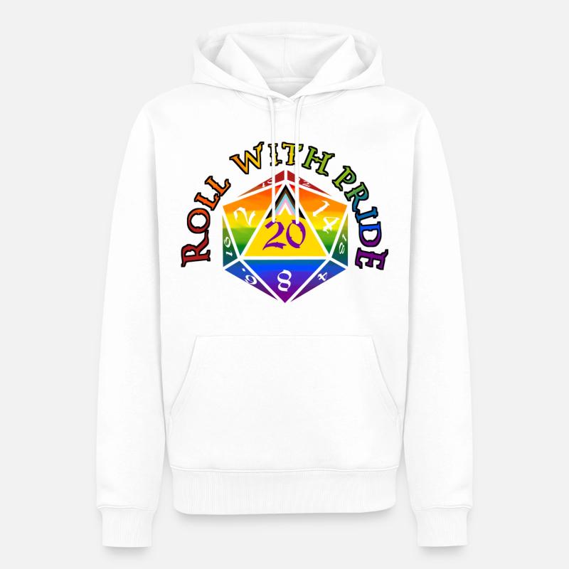 Roll with PRIDE ! - Sweat à capuche Premium bio Homme - blanc