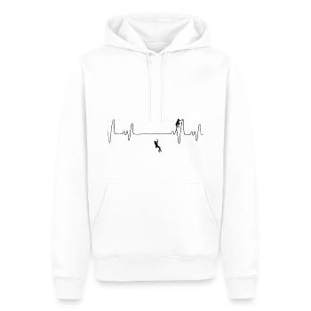 Klettern Wandern Herzschlag Kletterer Bergsteigen - Männer Premium Bio Hoodie - Weiß - Vorne - Nico (187cm)