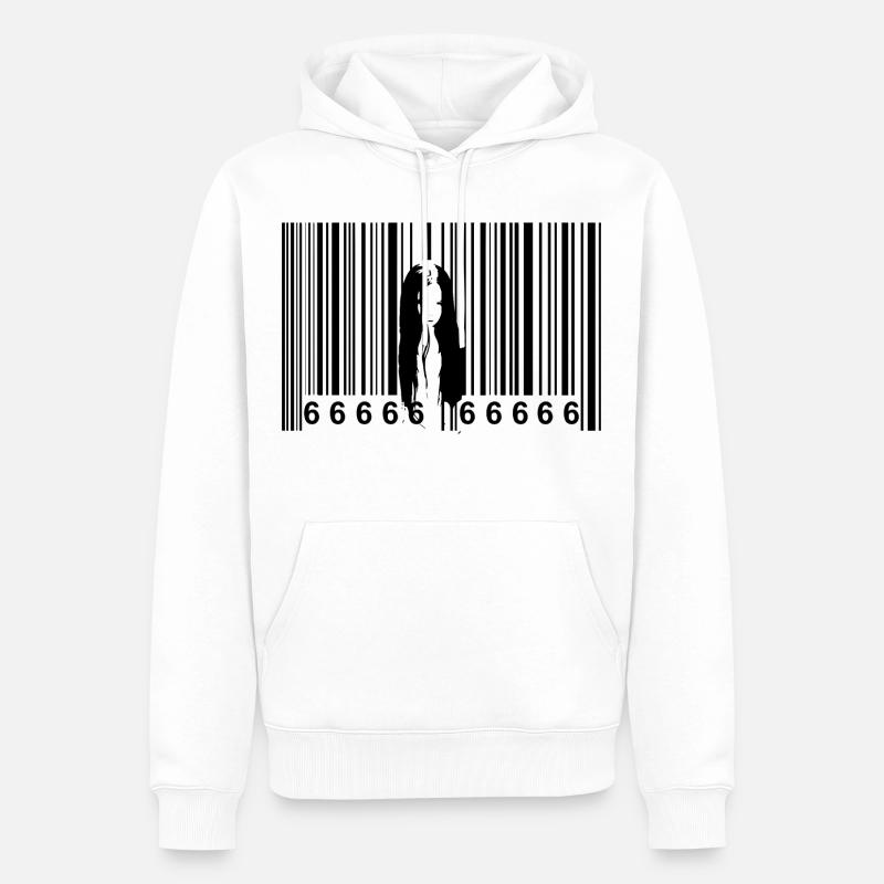 Horror Strichcode - Männer Premium Bio Hoodie - Weiß