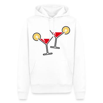 2 verres à cocktail / cocktail / martini + (rouge) - Sweat à capuche Premium bio Homme - blanc - Devant - Nico (187cm)