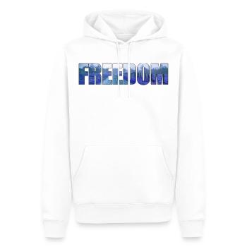 Freedom - Männer Premium Bio Hoodie - Weiß - Vorne - Nico (187cm)
