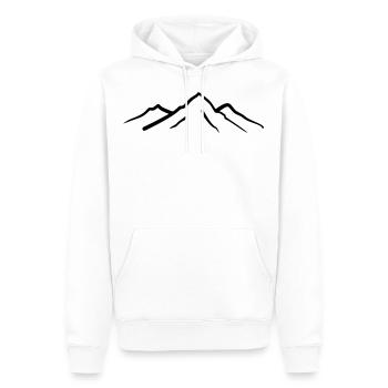 Montagne - Mountain, Mountains - Sweat à capuche Premium bio Homme - blanc - Devant - Nico (187cm)