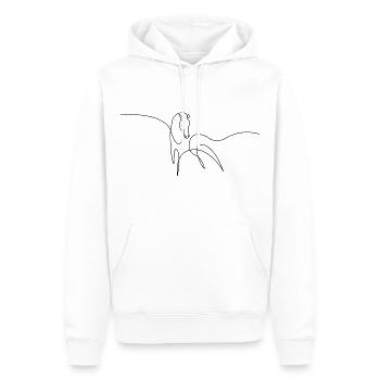 Cheval élégant cavalier lignes minimalistes cheval - Sweat à capuche Premium bio Homme - blanc - Devant - Nico (187cm)