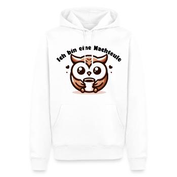 Ich bin eine Nachteule - Männer Premium Bio Hoodie - Weiß - Vorne - Nico (187cm)