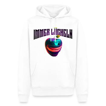 Immer lächeln - Männer Premium Bio Hoodie - Weiß - Vorne - Nico (187cm)