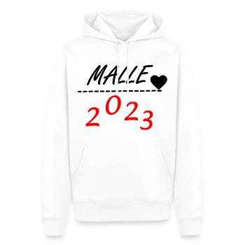 Malle 2023 - Männer Premium Bio Hoodie - Weiß - Vorne - Nico (187cm)