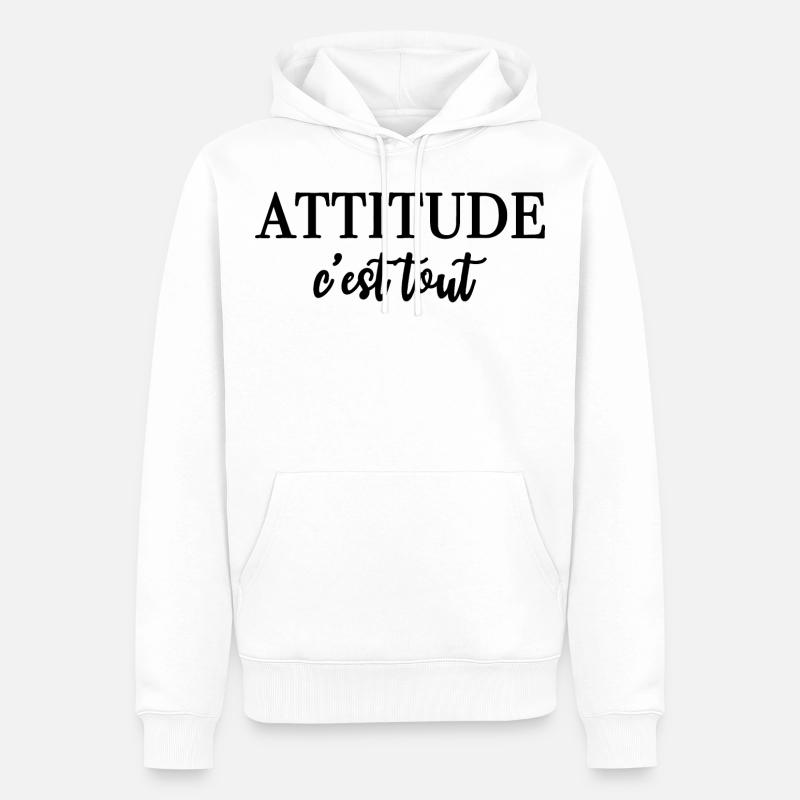 ATTITUDE c'est tout - Männer Premium Bio Hoodie - Weiß